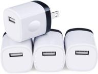 nonouv 4pack one port usb wall charger 1a/5v power brick for iphone & samsung - fast 🔌 charging cube for iphone se 11 pro max xr xs x 8 7 6 6s plus, android, kindle logo