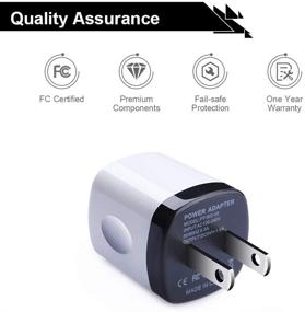 img 3 attached to NonoUV 4Pack One Port USB Wall Charger 1A/5V Power Brick for iPhone & Samsung - Fast 🔌 Charging Cube for iPhone SE 11 Pro Max XR XS X 8 7 6 6S Plus, Android, Kindle