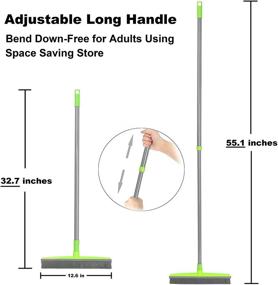 img 3 attached to 🧹 LandHope 54-Inch Long Handle Rubber Bristle Push Broom: Ideal for Pet Hair, Carpets, Hardwood, Tiles, and Windows - Water Resistant & Non-Scratch