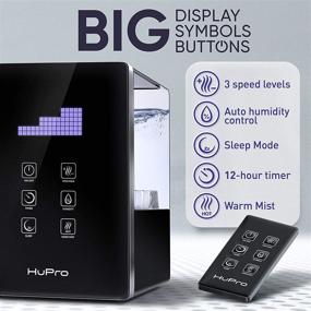 img 2 attached to 🌬️ Hupro Ultrasonic Humidifier for Large Bedroom - Top Fill 6L, Warm and Cool Mist, Humidistat, Essential Oil Diffuser - Perfect for Living Rooms, Nursery, Plant Care, Home Air Vaporizer