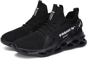 img 1 attached to Comfort and Style Combined: Nihaoya Breathable Men's Walking Jogging Sneakers