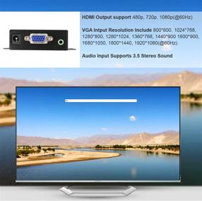 img 2 attached to 🔌 1080P VGA to HDMI Adapter Converter with 3.5mm Audio and DC 5V Power Supply for PC Laptop Display, Computer, Mac, Projector, HDTV - Enhanced SEO