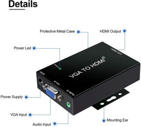 img 3 attached to 🔌 1080P VGA to HDMI Adapter Converter with 3.5mm Audio and DC 5V Power Supply for PC Laptop Display, Computer, Mac, Projector, HDTV - Enhanced SEO