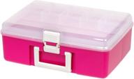 💖 iris usa pg-350 large embellishment organizer - 2 pack, pink/white - 2 piece set logo