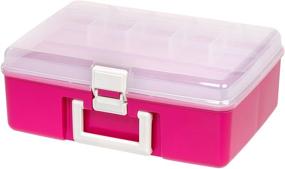 img 4 attached to 💖 Iris USA PG-350 Large Embellishment Organizer - 2 Pack, Pink/White - 2 Piece Set