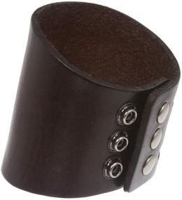 img 2 attached to 👌 Impressive Inches: Stylish Tanned Leather Wristband Bracelet