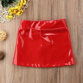 img 3 attached to Sparkle and Style: Tiacham Toddler Leather Sparkly Waisted Girls' Skirts & Skorts