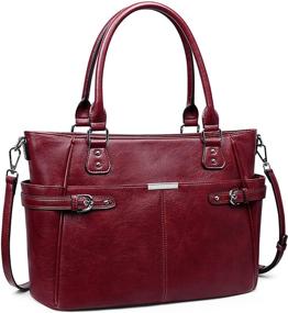 img 4 attached to 👜 S-ZONE Women Satchel Vegan Leather Handbags- Large Top Handle Crossbody Bag for Elegant Shoulder Work Tote