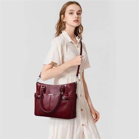 img 2 attached to 👜 S-ZONE Women Satchel Vegan Leather Handbags- Large Top Handle Crossbody Bag for Elegant Shoulder Work Tote