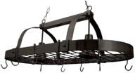 🍳 elegant designs pr1000-orb home collection 2-light oil rubbed bronze kitchen pot rack with downlights, 3.85 inches logo