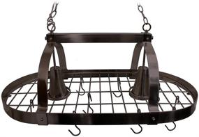 img 2 attached to 🍳 Elegant Designs PR1000-ORB Home Collection 2-Light Oil Rubbed Bronze Kitchen Pot Rack with Downlights, 3.85 Inches