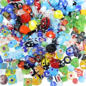 img 1 attached to 📿 280pcs Mixed Shape and Color Glass Lampwork Beads Assortment - TOAOB Spacer Beads Craft Supplies for Jewelry Making, Bracelets, and Necklaces