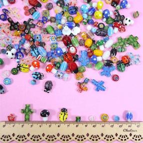 img 2 attached to 📿 280pcs Mixed Shape and Color Glass Lampwork Beads Assortment - TOAOB Spacer Beads Craft Supplies for Jewelry Making, Bracelets, and Necklaces