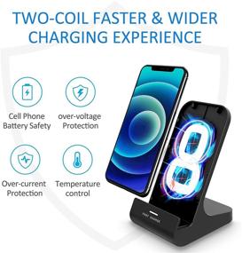 img 3 attached to 📱 YW YUWISS Wireless Phone Charger Stand - Qi-Certified 10W Max for Apple iPhone 12/12 Pro Max/11Pro/11Pro Max/XR/XS Max/XS/X/8/8Plus, Samsung Galaxy - Black