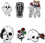 🎃 9pcs horror skull enamel pins set - decoration for women, men, boys, girls - bag, jackets, hats - perfect party gift idea logo