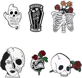 img 4 attached to 🎃 9pcs Horror Skull Enamel Pins Set - Decoration for Women, Men, Boys, Girls - Bag, Jackets, Hats - Perfect Party Gift Idea
