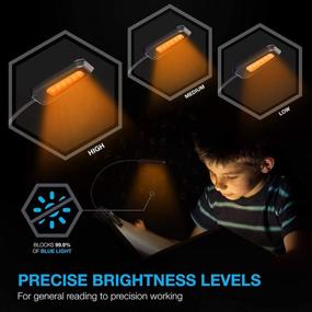 img 1 attached to 📚 Vont Book Light Pro – Rechargeable Reading Light for Bed (Up to 70 Hours), Eye-Friendly LEDs, Clip On Lamp with 3 Modes, Warm Amber Light (1600k)