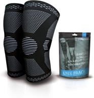 🏋️ premium 2 pack knee compression sleeve - ultimate knee brace for active men & women, superior knee support for intense workouts, running, basketball, gym, weightlifting, arthritis joint pain relief - size l логотип