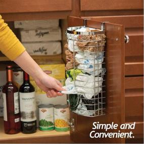 img 2 attached to 🛍️ Sagler Chrome Plastic Bag Holder: Easy-Access Openings for Versatile Multi-Position Use as Kitchen Storage or Wall Mount