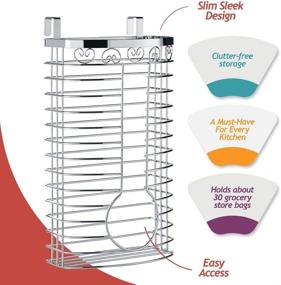 img 1 attached to 🛍️ Sagler Chrome Plastic Bag Holder: Easy-Access Openings for Versatile Multi-Position Use as Kitchen Storage or Wall Mount