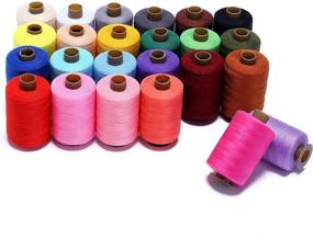 img 3 attached to 🧵 Hamhsin Sewing Thread Assortment Coil - 24 Vibrant Colors, 1000 Yards Each - Polyester Thread Sewing Kit for All Purpose Hand and Machine Sewing