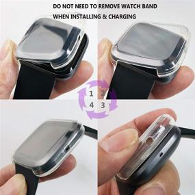 img 2 attached to ⌚ Зарядное устройство Versa 2 с кабелем, подставка-колыбель и полное покрытие корпуса с защитой экрана: совместимо с умными часами Fitbit Versa 2