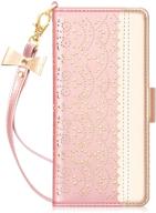 👛 www wallet case for samsung galaxy s21/galaxy s21 5g 6.2&#34;,[elegant floral engraving] leather wallet case with [built-in mirror] [card holder] for galaxy s21 6.2&#34; (2021) - rose gold logo