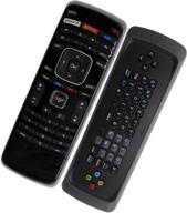 📱 enhanced xrt300 keyboard tv remote control for vizio tv models e3d420vx, e3d470vx, sv422xvt, sv472xvt, vf552xvt, vt3d650sv, e241i-a1, e241i-a1w, e241i-b1, e280i-a1, e500i-b1, e500i-b1e, e502ar with streaming apps - amazon, netflix, vudu logo