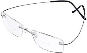 img 3 attached to 👓 Bi Tao Super Light Titanium Bifocal Reading Glasses: Stylish Rimless Eyewear for Men and Women + Free Eyewear Case