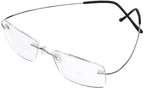 img 4 attached to 👓 Bi Tao Super Light Titanium Bifocal Reading Glasses: Stylish Rimless Eyewear for Men and Women + Free Eyewear Case