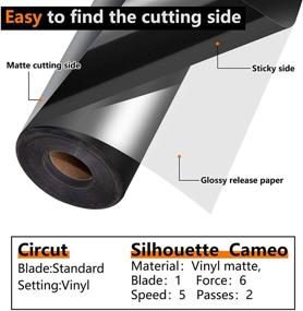 img 2 attached to 🖤 HTVRONT Matte Black Permanent Vinyl Roll - 12" x 30ft Adhesive Vinyl for Craft Cutter, Decal, Signs, Stickers - Enhanced SEO