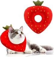 🍓 yuepet soft strawberry adjustable cat recovery collar - wound healing protective cone surgery recovery elizabethan collars for kittens and cats logo