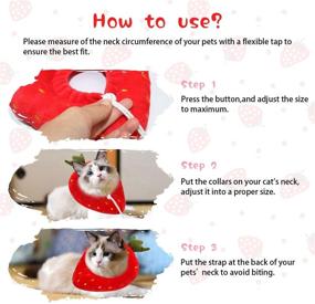 img 2 attached to 🍓 YUEPET Soft Strawberry Adjustable Cat Recovery Collar - Wound Healing Protective Cone Surgery Recovery Elizabethan Collars for Kittens and Cats