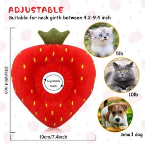 img 3 attached to 🍓 YUEPET Soft Strawberry Adjustable Cat Recovery Collar - Wound Healing Protective Cone Surgery Recovery Elizabethan Collars for Kittens and Cats