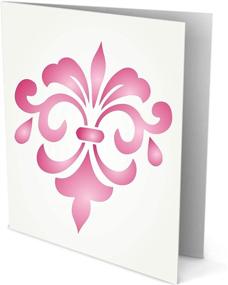 img 2 attached to 🌸 Fancy Fleur de Lis Stencil, 10.5 x 13 inch (XL) - Classic Damask Allover Stencil for Painting Template