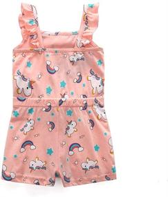 img 3 attached to Frogwill Unicorn Rainbow Romper: Trendy 🌈 Summer Playsuit for Baby and Toddler Girls (18M-7Y)