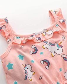 img 2 attached to Frogwill Unicorn Rainbow Romper: Trendy 🌈 Summer Playsuit for Baby and Toddler Girls (18M-7Y)