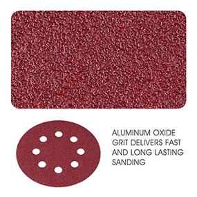 img 1 attached to 🔪 Versatile Pack of 100 5-Inch 8-Hole Hook and Loop Sanding Discs with 5 Assorted Grits - 120/240/320/600/800 Sandpaper Set