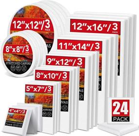 img 4 attached to 🎨 ESRICH 24 Pack Multi-Sized Canvases for Painting - 4x4&#34;, 5x7&#34;, 8x10&#34;, 9x12&#34;, 11x14&#34;, 12x16&#34;, Inc. Round Canvas - 12x12&#34;, 8x8&#34;, 3 of Each - Ideal for Oil &amp; Acrylic Paintings
