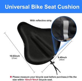 img 3 attached to 🚲 ZEJUN Gel Bike Seat Cover - Ultimate Comfort for Women and Men - Extra Soft Silicone Bicycle Saddle Pad - Fits Cruiser, Mountain, Road, and Stationary Bikes - Perfect for Indoor Cycling