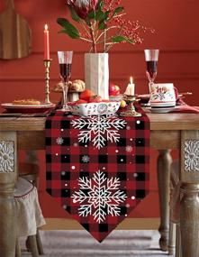 img 3 attached to Snowflake Christmas Home Dresser Scarves: Essential Food Service Equipment & Supplies