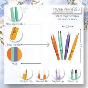 img 3 attached to 👀 Zayraz Tweezers Set: Premium 4-Piece Eyebrow Tweezers Kit for Women - Ideal for Ingrown Hair, Facial Hair, Splinter, and Blackhead Removal - Ultimate Daily Beauty Solution & Perfect Girls Gift