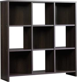 img 1 attached to Sauder Beginnings 9-Cubby Storage Organizer: Compact and Stylish Cinnamon Cherry Finish