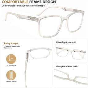 img 3 attached to 👓 Eyekepper Large Frame Readers Spring Hinges Reading Glasses for Men and Women - Transparent (1.75) - High Quality Eyewear