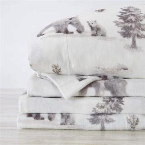 img 3 attached to 🐻 Great Bay HOME Velvet Luxe Collection Queen Size Polar Bears Micro Fleece Extra Soft Cozy Velvet Plush Printed Sheet Set with Deep Pockets