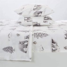 img 1 attached to 🐻 Great Bay HOME Velvet Luxe Collection Queen Size Polar Bears Micro Fleece Extra Soft Cozy Velvet Plush Printed Sheet Set with Deep Pockets