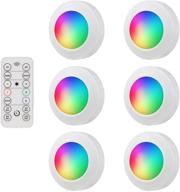 💡 energizer 6-pack led color changing puck light - battery operated, wireless with ir remote - ideal for closets, laundry rooms, cabinets, garages & more - model 59332 логотип