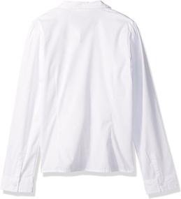 img 3 attached to Charming Girls' Long Sleeve Pintuck Poplin Button Down Shirt by The Children's Place