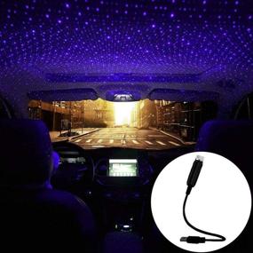 img 4 attached to ✨ ORASK Car USB Star Projector Night Light: Adjustable LED Decorative Lights for a Romantic Car Interior Atmosphere in Blue and Purple Colors