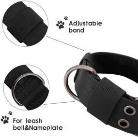 img 3 attached to 🐾 5-Point Adjustable Military Dog Collar with Metal D-Ring | Tactical Dog Training Collar for Medium to Large Dogs | 1.5” Width | Soft Padded Lining | Available in 5 Colors